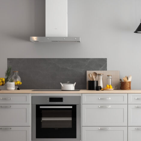 Lupia Pannello Paraschizzi Schienale Cucina con decorazione stampata, MARMO DARK GREY, in Alluminio composito, Facile da applicare, Lavabile Ignifugo Resistente all'Acqua 180xH62,5 cm