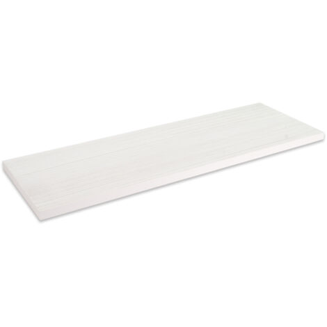 Lupia - Mensola da muro in Legno Bianca, scaffale da parete in MDF, montaggio a scomparsa per soggiorno, cucina, bagno, camera da letto 80x19,5x1,6 cm