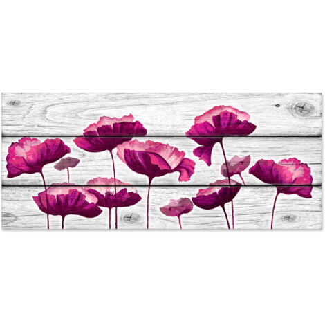 Lupia - Quadro moderno Stampa su Legno MDF BOARD 40x90 cm, stile stampa su assi legno, Per Soggiorno, bar, cucina, caffetteria, pub BLUEBELL WHITE (1/3)