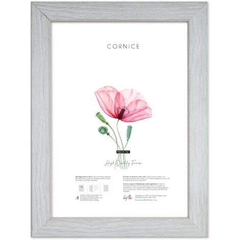 Lupia - Cornice portafoto in legno da parete Shabby Chic GREY grigia, per foto, stampe artistiche, poster, quadri moderni 35x50 cm