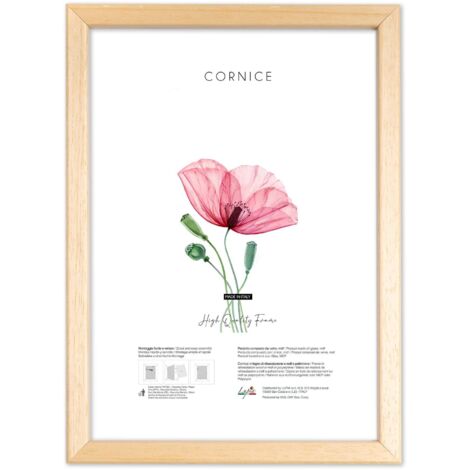 Lupia - Cornice portafoto in legno da parete KRONOS Naturale, per stampe, pergamene diplomi, poster, quadri moderni 25x35 cm
