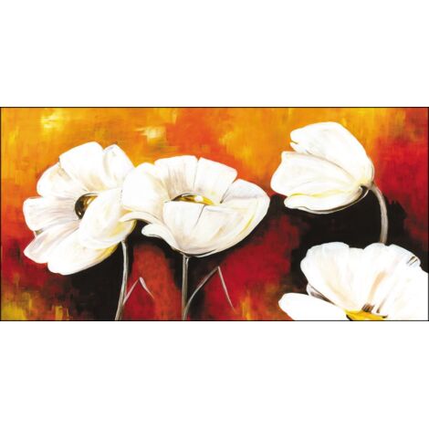 Lupia - Quadro su tela canvas DEEP 77X143 PAPAVERI BIANCHI (1/3)