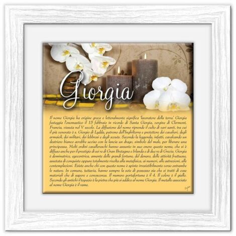 Lupia - Quadro mattonella Ceramica Modern White 29x29 cm con significato del nome Giorgia (1/4)