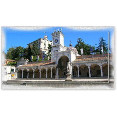 Lupia - Quadro moderno su Tela con Cornice stampata NEWEXT 75x135 cm, paesaggi localismi italiani, per casa soggiorno capezzale camera da letto hotel ufficio, UDINE CASTELLO (1/4)
