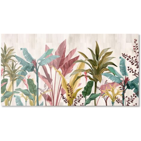 Lupia Quadro Moderno Stampa su Vetro Temperato BANANA LEAVES BEIGE 73x139 cm, Alta Definizione e Lucentezza di Colori, Design Elegante per Soggiorno, Camera, Ufficio (1/4)