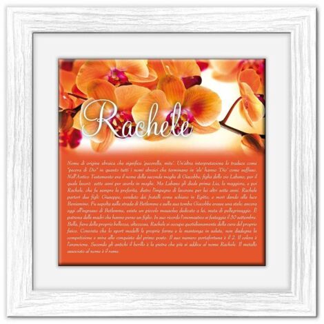 Lupia - Quadro mattonella Ceramica Modern White 29x29 cm con significato del nome Rachele (1/4)