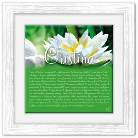 Lupia - Quadro mattonella Ceramica Modern White 29x29 cm con significato del nome Cristina (1/4)