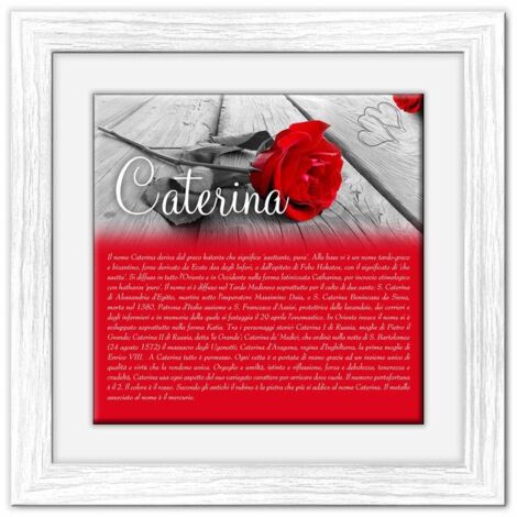 Lupia - Quadro mattonella Ceramica Modern White 29x29 cm con significato del nome Caterina (1/4)