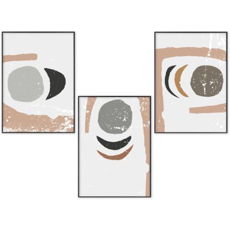 Lupia POSTER Set 3 stampe da parete SMILE A3 29,7x42 cm ART PRINTS METAL finitura metallizzata per soggiorno, camera da letto, cucina, astratti alta qualita', SENZA CORNICE (1/4)