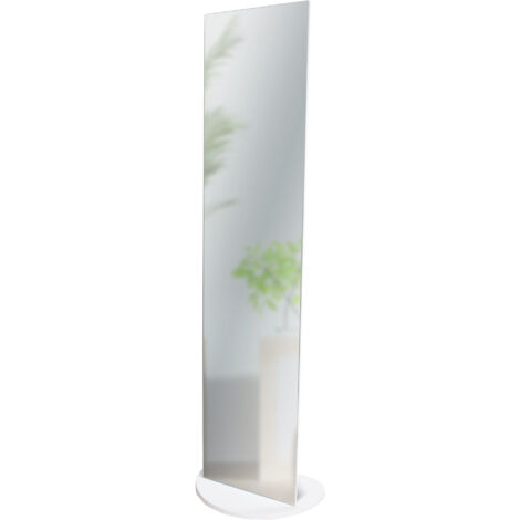 Vorreishop - Specchiera da Terra MIRROR ORIGINAL, Bianca, Design Moderno, Inclinazione Fissa, Vetro Cristallo Italiano, Ideale per Camera da Letto e Ingresso, Legno, 40x160 cm Bianca