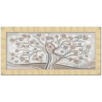 Lupia - Quadro Moderno su tela con Cornice PRINCE Multicolor ALBERO ABBRACCIO MIX GOLD, con Glitter brillantini, 63x133 cm, per Soggiorno, Camera da Letto, Testata Letto, Capezzale, Design Elegante