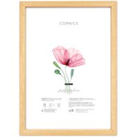 Lupia - Cornice Portafoto da Parete in Legno OPTICAL, Design Moderno e Elegante, Facile da Appendere, Produzione Italiana, per Foto, Stampe Artistiche, Poster, Quadri Moderni A2 42x59,4 cm - Legno nat