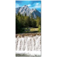 Lupia - Quadro moderno su Tela Canvas DEEP 65X143 cm, con paesaggi e localismi italiani, per casa, soggiorno, capezzale camera da letto, hotel, ufficio, UDINE - CASCATA