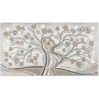 Lupia - Quadro moderno su tela in cotone famiglia SHINY 62x115 cm ALBERO ABBRACCIO MIX con glitter e brillantini MULTICOLOR, per soggiorno, capezzale camera da letto