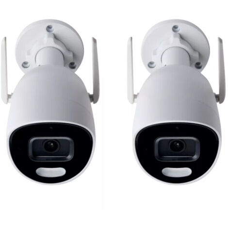 Delta Dore – Pack de 2 caméras de surveillance extérieures Full HD – Vision nocturne 30m – Détection intelligente des mouvements – Application Tydom