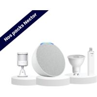 Pack simulation de présence avec Echo Pop blanc - Aqara - Alexa - Spot GU10 nuances de blancs