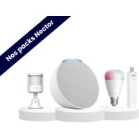 Pack simulation de présence avec Echo Pop blanc - Aqara - Alexa - Ampoules E27 couleurs & nuances de blanc