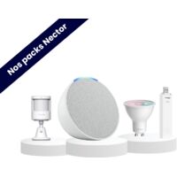 Pack simulation de présence avec Echo Pop blanc - Aqara - Alexa - Spot GU10 couleurs & nuances de blanc