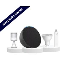 Pack simulation de présence - Echo Pop noir - Aqara - Alexa - Spot GU10 nuances de blancs