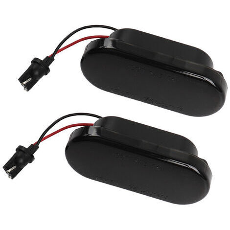 2-teilige dynamische LED-Seitenmarkierungsleuchten mit Blinkern als Ersatz für VW Golf/Passat/Polo – Schwarz (1/4)