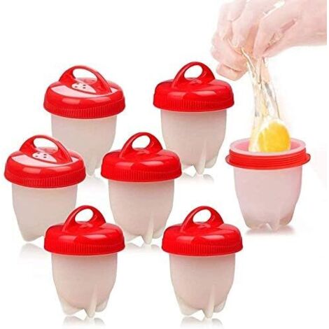 Eierkocher, 7-Eier-Pocher aus Silikon, Eierbecher für einfaches Eierkochen, lebensmittelechtes Silikongel, BPA-frei, Eier ohne Schale kochen (1/4)