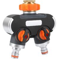 2/4-Wege-, 3/4"- und 1/2"-Verteiler mit Wasserhahnadapter, geeignet für Gartenbewässerung und Gartenschläuche