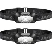 LED-Stirnlampe, 2er-Pack, leichte, USB-aufladbare Stirnlampe, leistungsstarke, wasserdichte Stirnlampe für Camping