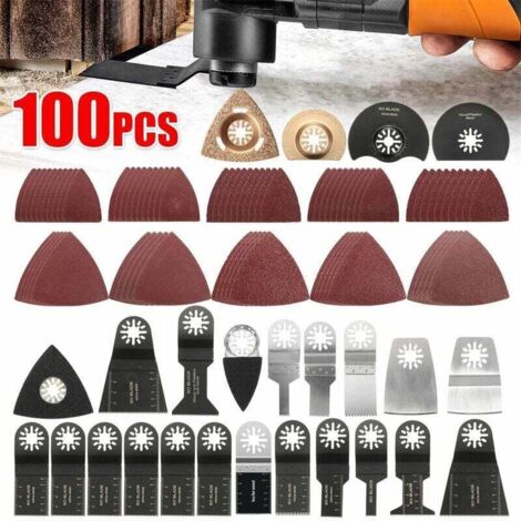 100 pezzi lama oscillante sega multifunzionale, accessori utensili multiuso oscillanti per Fein Multimaster Dremel Dewalt Einhell per legno, metallo, plastica 56Vingt