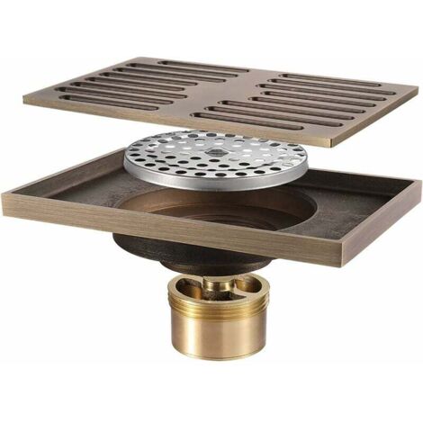 Scarico doccia 140 x 90 mm scarico a pavimento, canaletta doccia in ottone antiodore scarico a pavimento per bagno
