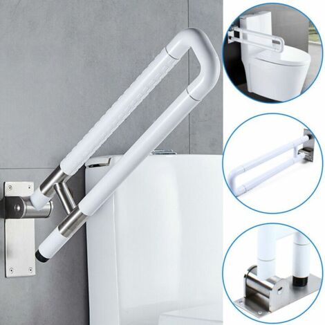 Barra di sostegno per WC da 60 cm, barra di sostegno pieghevole, maniglia di sicurezza per ausilio alla posizione eretta, maniglie per WC (1/4)