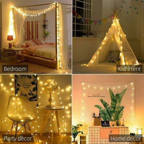 Luci di Natale a batteria, 2 m, 20 LED, bianche, per interni ed esterni, per balcone, giardino, camera da letto, festa | Leroy Merlin