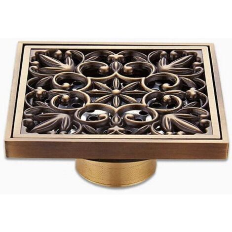 Scolapiatti per doccia, scolapiatti per bagno, WC, cucina, balcone, deodorante, griglia di scarico, filtro, creativo, contemporaneo, in ottone, 1 pezzo, da pavimento, oro