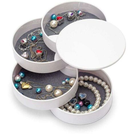 MUMU Piccolo organizer bianco per gioielli, orecchini e borchie da donna (1/4)