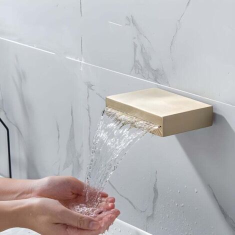 SJQKA Rubinetto Per Vasca Da Bagno A Cascata Con Montaggio A Parete In Oro Rubinetto Per Bagno A Parete Con Doccetta Miscelatore Per Vasca 78948276