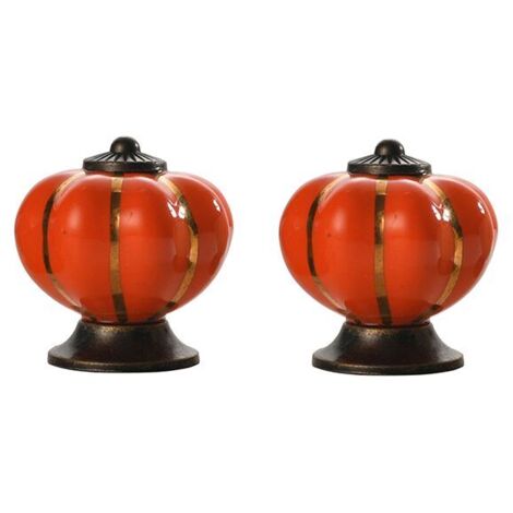 Set di 2 pomelli in ceramica a forma di zucca per cassetti, pomelli decorativi per mobili, pomelli per cassettiere e pomelli per credenze.