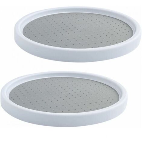 Set di 2 portaspezie in plastica, portaspezie rotondo girevole a 360°, portaspezie multiuso per frigorifero e mobile da cucina, antiscivolo e stabile. (1/4)