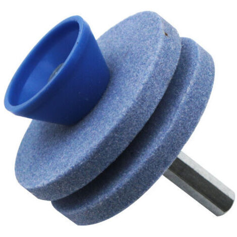Affilatrice per lame di tosaerba, mola per affilare attrezzi da giardino, affilatrice di ricambio per attrezzi da tosaerba (blu) (1/4)