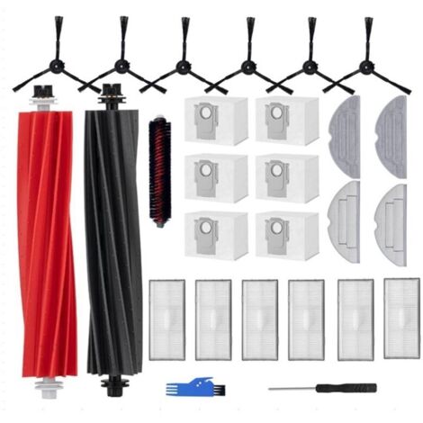Set di accessori di ricambio per aspirapolvere robot Roborock S8 Pro UItra: 6 sacchetti, 6 filtri, 6 spazzole laterali, 4 panni per il lavaggio e 1 spazzola per la pulizia. (1/4)