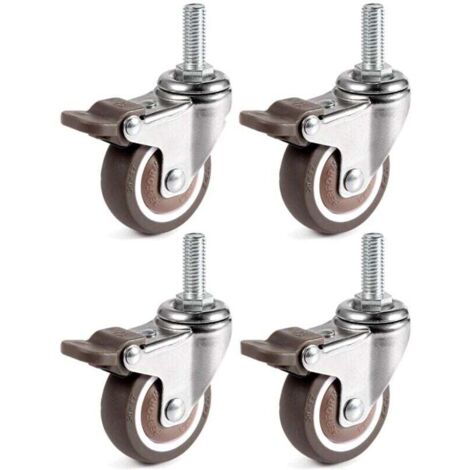 Ruote girevoli, ruote per mobili M6 x 15 mm da 25 mm con perno per carrelli-