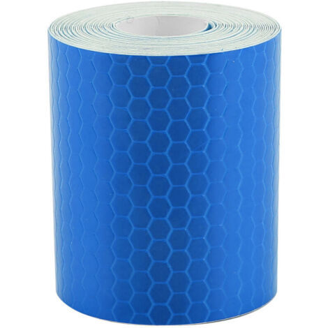 Nastro riflettente di sicurezza blu da 5 cm x 3 m per rimorchi, auto e biciclette. (1/4)