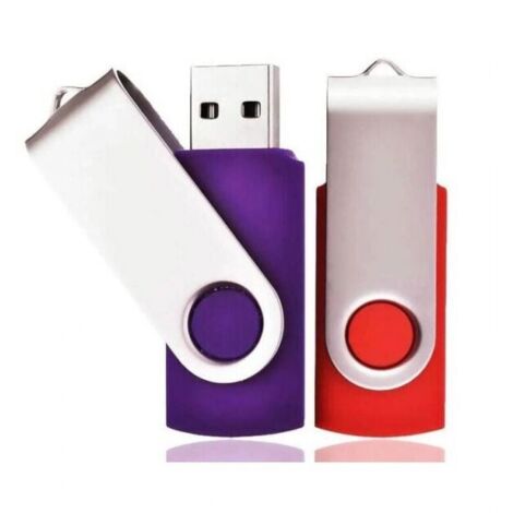 Unità flash USB 2.0 girevole da 32 GB (32 GB, rosso/viola), confezione da 2: ideale per bambini, genitori e amici (1/4)