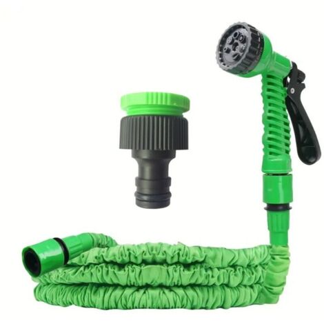 Tubo da giardino espandibile da 30 m/100 piedi, tubo flessibile con 7 modalità di spruzzo, anti-perdita, ideale per giardino e autolavaggio (verde) (1/4)