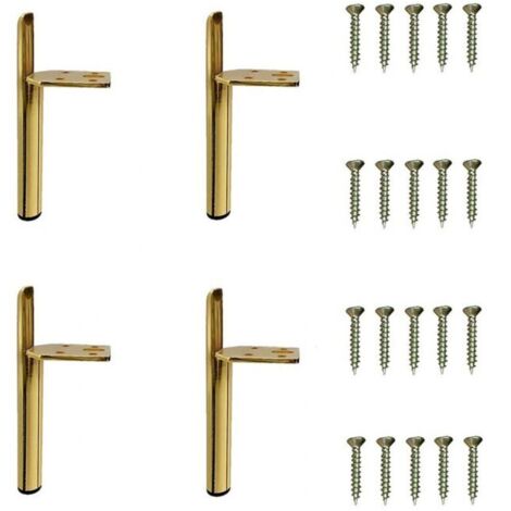 Pezzo – Gambe per mobili moderni da 13 cm, gambe di ricambio per mobili, gambe per tavoli e letti con viti, colore oro