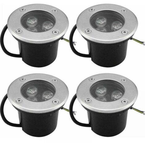 Confezione da 4 faretti LED da incasso per esterni, faretti LED rotondi da 3 W IP65 270 lumen per patio, giardino, vialetto, cortile, garage, bianco caldo (1/4)