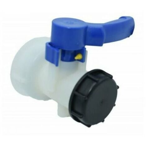Valvola a farfalla integrata in plastica MUMU per serbatoio IBC da 1000 litri, 2"/62 mm, DN40 (62 mm) (1/4)
