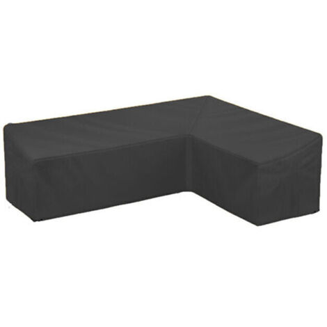 Copridivano angolare da giardino a L, copridivano per mobili da esterno in tessuto Oxford impermeabile nero - 286 x 286 x 82 cm