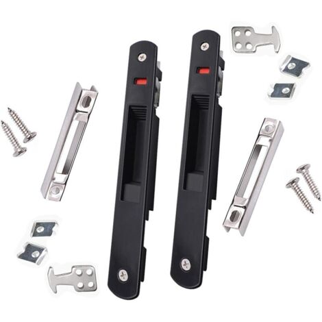 Chiusure per finestre scorrevoli in lega di zinco regolabili, lunghezza 199 mm, nere