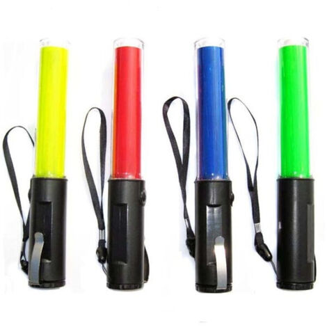 Dispositivo di controllo del traffico magnetico multifunzionale con batteria opzionale, luci rosse, verdi, blu e gialle, torcia LED a 3 modalità, torcia elettrica, barra del traffico, bastone di sicur (1/4)