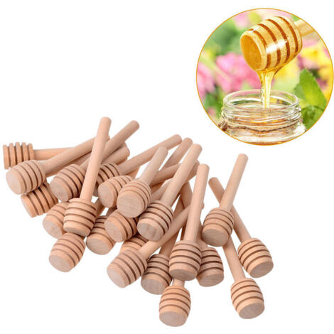 48 mini spargimiele in legno per cucina e sala da pranzo, 3 pollici, bastoncini di marmellata (1/4)