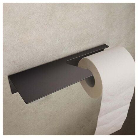 Porta carta igienica di design di Amburgo senza forare  Porta carta igienica autoadesivo da parete per il bagno  Porta carta igienica  Nero opaco (1/4)